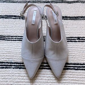 Grey suede slingback pumps H&M